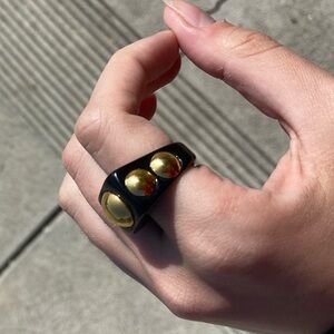 pretty black and gold ring from portugal